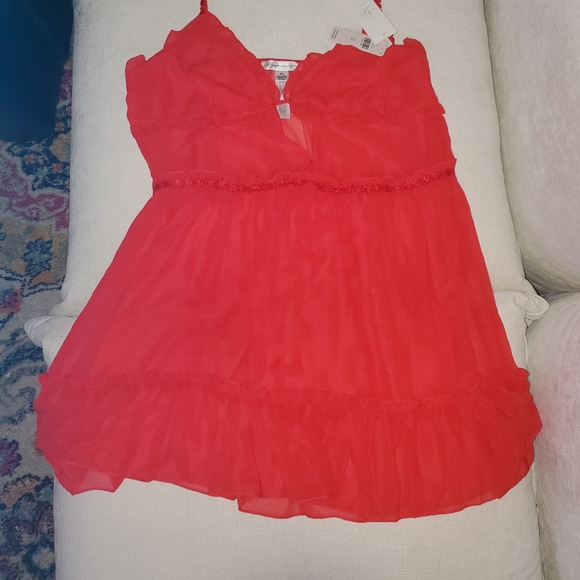 Red anthropologie chemise - Picture 3 of 6